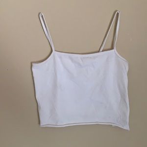 White crop tank top